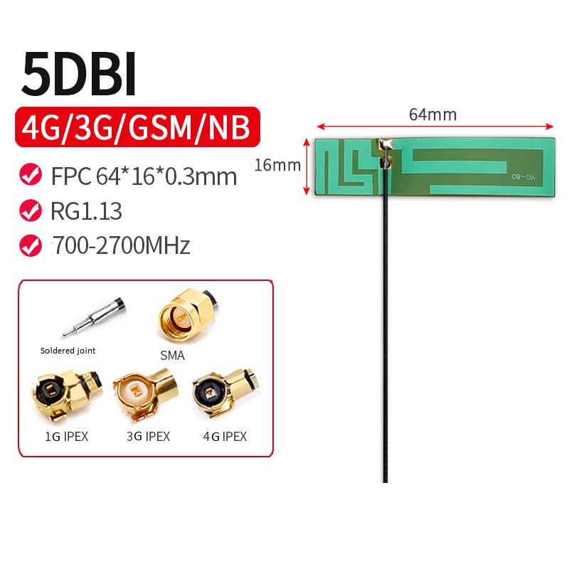 7-Shape 4G Green FPC Antenna