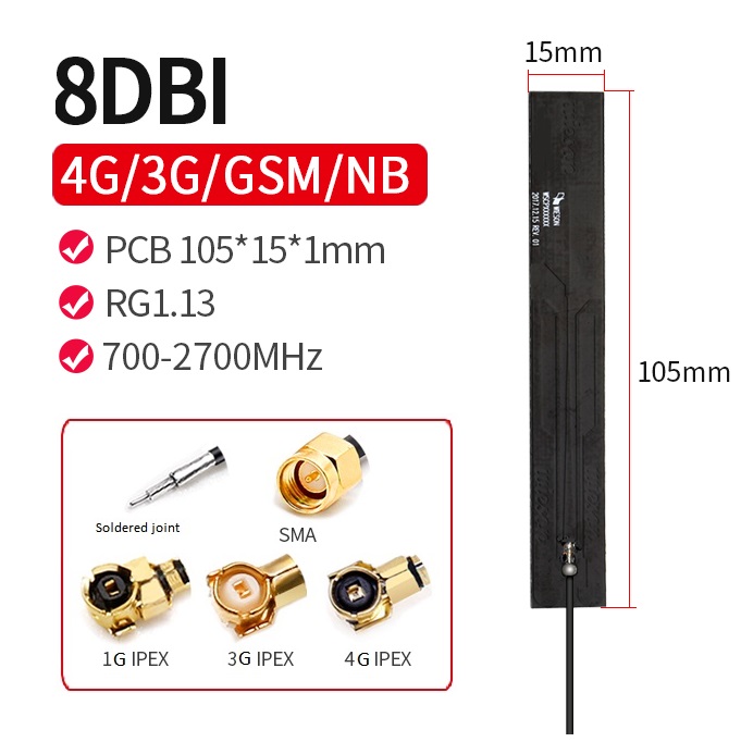 Black 4G Strip Internal PCB Antenna