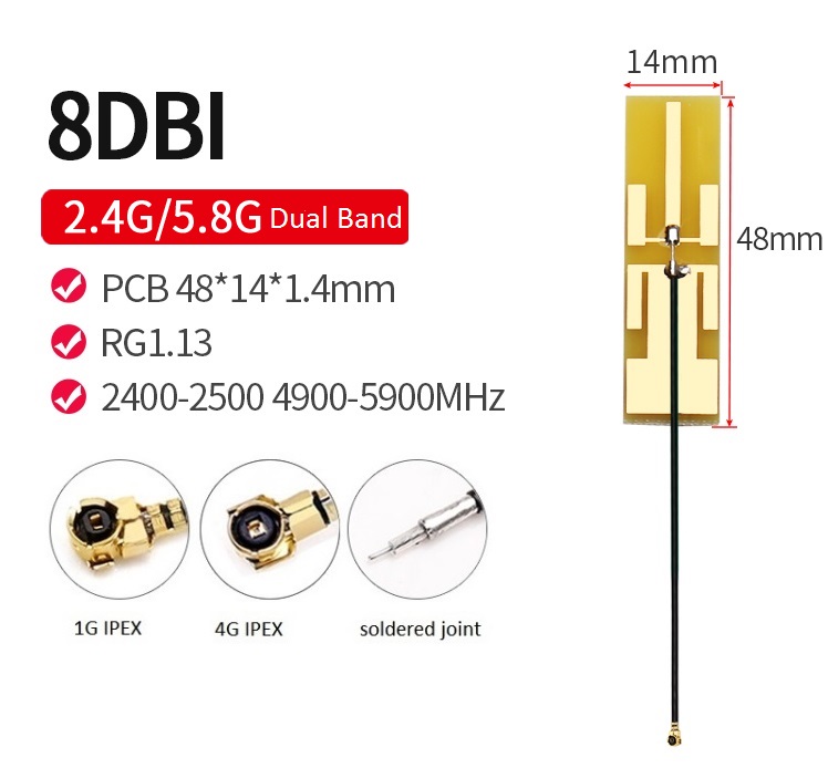 Dual Band Yellow Board PCB Antenna