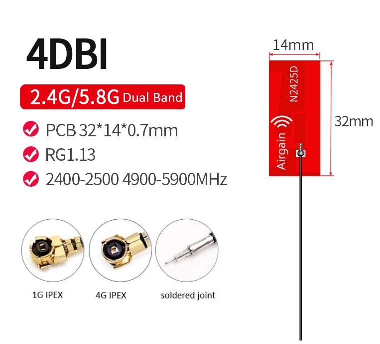 Dual Band Red PCB Antenna