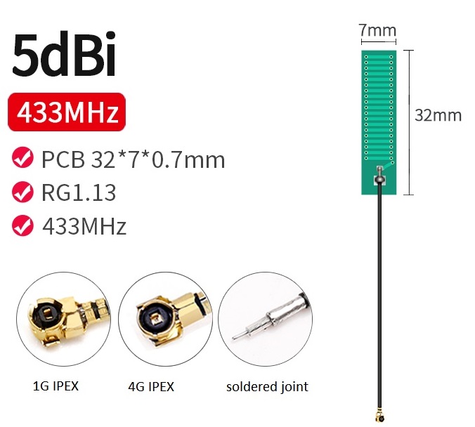 433Mhz Green PCB Antenna