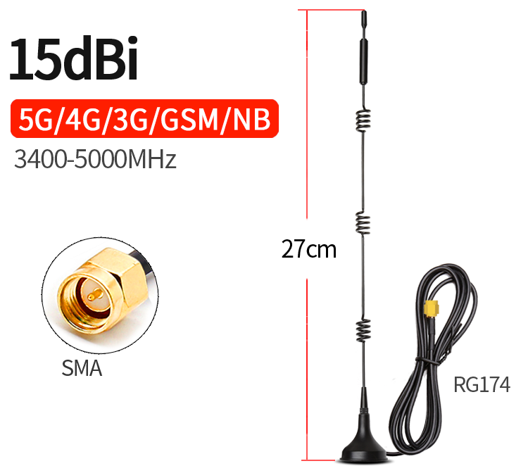 5G 3 Springs+Oscillator Sucker Antenna