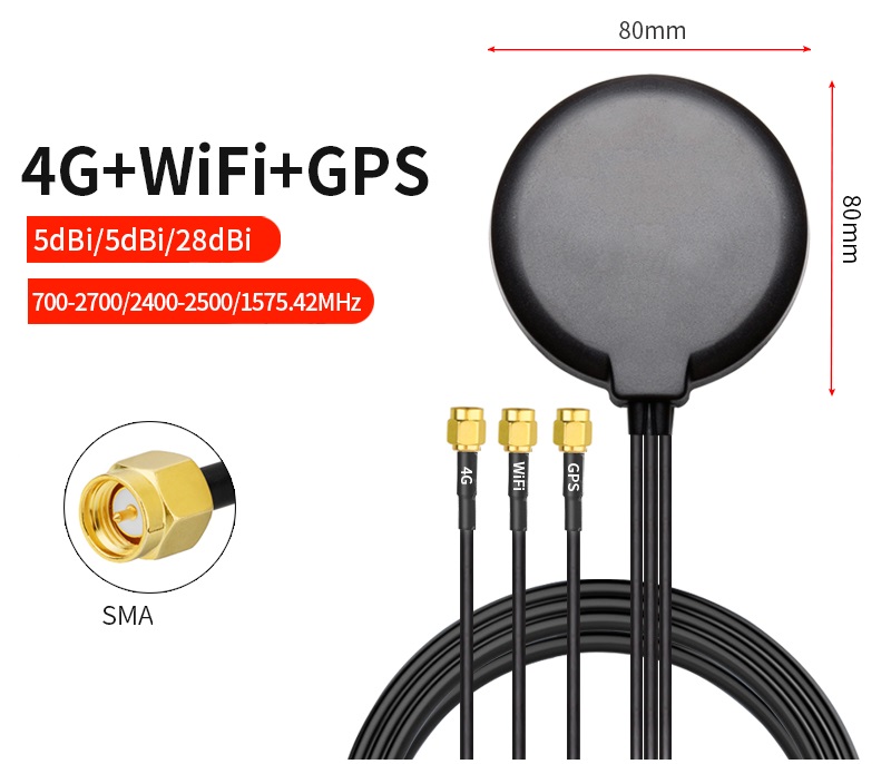 Side Cable 3 in 1 Large Circle(Default 4G+GPS+WIFI)